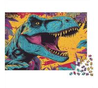 Puzzle 1000pcs (75x50cm) Erwachsene Dinosaur Bursts Out of The Wall Puzzle Damen Herren Holzbrett Präzisions-Interlocking