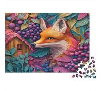 Puzzle 1000pcs (75x50cm) Erwachsene Fox Puzzle Damen Herren Holzbrett Präzisions-Interlocking Woodcarving Style