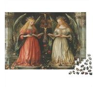 Puzzle 1000pcs (75x50cm) Erwachsene Oil Painting Style Puzzle Damen Herren Holzbrett Präzisions-Interlocking Two Goddesses in The Church