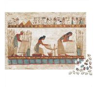 Puzzle 1000pcs (75x50cm) Erwachsene Papyrus Weaving Puzzle Damen Herren Holzbrett Präzisions-Interlocking Ancient Egyptian Art Style
