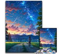 Puzzle 1000Pieces Jigsaw Anime Night Sky Bike Ride Puzzles for Adults Challenging Brain Teaser for Teenagers Family Game Night Fun 1000 PCS(75x50cm)