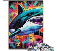 Puzzle 1000Pieces Jigsaw Graffiti Painting Whale 1000Piece Puzzle Perfect for Teenager & Families, Ideal (Size 50x75 cm)