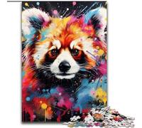 Puzzle 1000Pieces Jigsaw Red Panda Art Graffiti 1000Piece Puzzle Perfect for Teenager & Families, Ideal (Size 26x38 cm)