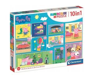 Puzzle 10In1 Super Colour Świnka Peppa Clementoni Puzzle Top