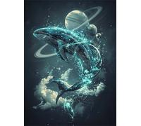 Puzzle 120 Pieces for Adults Jigsaw Puzzles for Adults 120 Piece, Universe Puzzle Educational Games, Wooden Puzzles Whale Jigsaws Game, Gifts for Teenage, Home Party Activity 11.69x8.27 inch g-983