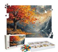 Puzzle 1500 - Autumn Fallen Leaves Jigsaw Games - 1500 Piece Jigsaw Puzzles for Adults - Pieces with Box - Wooden Puzzles - The Best Gifts for Stress Selief and Relaxation 34.3 X 22.4 Inch W3H-167