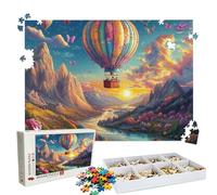 Puzzle 1500 - Mountain Range Hot Air Balloon Jigsaw Games - 1500 Piece Jigsaw Puzzles for Adults - Pieces with Box - Wooden Puzzles - The Best for Stress Selief and Relaxation 34.3 X 22.4 Inch W3H-234