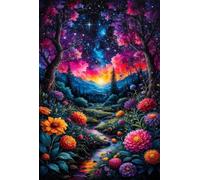 Puzzle 1500 pieces for Adults Dahlia Starry Sky, Puzzles for Adults, Fun & Challenging 1500 Piece Jigsaw Puzzles Gift for Adults & Families
