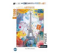 Puzzle 1500 pieces - Tour Eiffel multicolore - Nathan - Puzzle Adultes - Des 14 ans