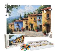 Puzzle 1500 - Small Town Abstract Jigsaw Games - 1500 Piece Jigsaw Puzzles for Adults - Pieces with Box - Wooden Puzzles - The Best Gifts for Stress Selief and Relaxation 34.3 X 22.4 Inch W3H-379