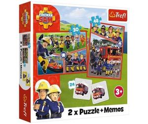 Puzzle 2-In-1 + Memos Fireman Sam Team Trefl Puzzle Top
