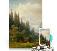 Puzzle 2000 Piece Adult Alpine Scene Bierstadt Made of cardboard for age 14+ Interesting stress reduction gifts for friends and family。size:70x100cm/27.5x39.3inch
