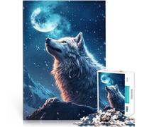 Puzzle 2000 Piece Adult “wolf and moon” Made of cardboard,Suitable for people aged 14 and above Train your brain and your hands Best Gift for Adults and teenagers。size:70x100cm/27.5x39.3inch