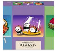 Puzzle 2D 3X100 Kawaii Breakfast Lunch & Dinner Ravensburger Genuine Jigsaw High