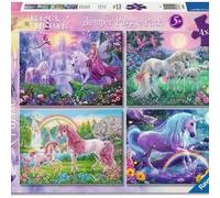 Puzzle 2D 4X100 Magic Unicorns Ravensburger New Genuine Jigsaw Puzzles Gift Hobb