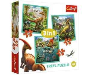 Puzzle 3-In-1 Extraordinary World Of Dinosaurs Trefl Puzzle