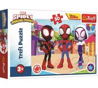 Trefl Spidey 30 Piece Jigsaw Puzzles For Kids - Marvel Spiderman Puzzle For Children Easy Hold - For Ages 3+