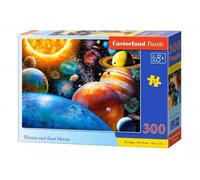 Puzzle 300 elementów. Planety i ich księżyc - Castorland