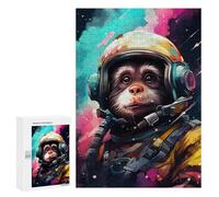 Puzzle 300 PCS Monkey Astronaut Space Suit Puzzles Für Erwachsene Puzzle Geburtstagsgeschenk Schwierig Und Herausfordernd Anspruchsvolles Spiel Geschenke 300 PCS