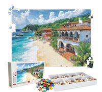 Puzzle 3000 - Beach Architecture Jigsaw Games - 3000 Piece Jigsaw Puzzles for Adults - Pieces with Box - Wooden Puzzles - The Best Gifts for Stress Selief and Relaxation 48.0 X 31.9 Inch W3H-218