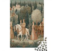 Puzzle 38x26cm/1000pcs Erwachsene 15th-century Style, Aristocracy And Social Life Puzzle Damen Herren Holzbrett Präzisions-Interlocking