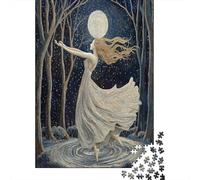 Puzzle 38x26cm/1000pcs Erwachsene Graceful Dancer Weaving The Energy of Puzzle Damen Herren Holzbrett Präzisions-Interlocking Pointillism Style