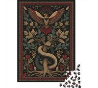 Puzzle 38x26cm/1000pcs Erwachsene Mysterious Bird Puzzle Damen Herren Holzbrett Präzisions-Interlocking Snake at The Roots