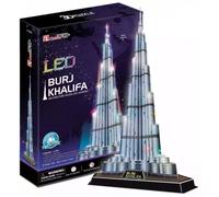 Puzzle 3D 136 elementów. Burj Khalifa + LED - Cubicfun