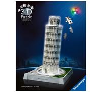 Ravensburger 3D Puzzle Iconics: 12008028 Tower of Pisa - with Light - Probably the Most Famous Leaning Tower in the World as Detailed and Illuminated Model