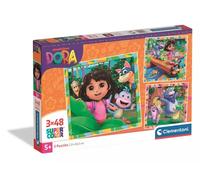 Puzzle 3x48 Super kolor Dora 25078 - Clementoni