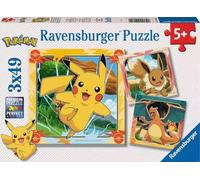 Puzzle 3x49 elementów. Pokemon - Ravensburger