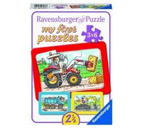 Puzzle 3X6Pcs Tractor, Excavator & Truck Ravensburger Puzzle Top