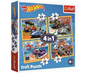 Puzzle 4-In-1 Hot Wheels Vehicles Trefl Puzzle Top Quality
