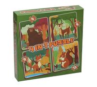 Puzzle 4 in 1 Puzzle Forest Animals for Children from 3 Years