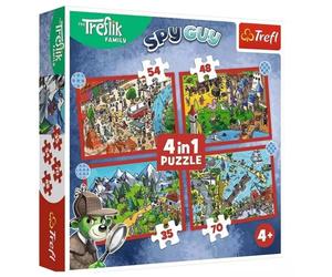Puzzle 4w1 Podróże Treflików TREFL - Trefl