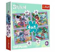 Puzzle 4w1 Szalony dzień Lilo & Stitch TREFL - Trefl