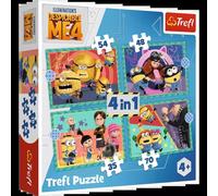 Trefl - Despicable Me 4, Crazy Minions - 4-in-1 Jigsaw Puzzle from 35 to 70 Pieces - Colourful Puzzles with Cartoon Characters, Leisure for Children from 4 years old