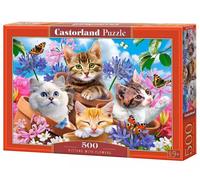 Puzzle 500 elementów. Kociaki z kwiatami - Castorland