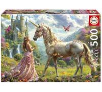 Puzzle 500 elementów. Wróżka, jednorożec i motyl - Educa
