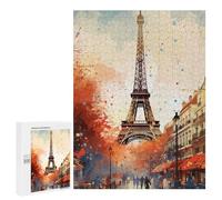 Puzzle 500 PCS Eiffel Tower Paris Art Print Puzzles Für Erwachsene Puzzle Geburtstagsgeschenk Schwierig Und Herausfordernd Anspruchsvolles Spiel Geschenke 500 PCS