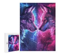 Puzzle 500 PCS Electric Wolf Encounter Puzzles Für Erwachsene Puzzle Geburtstagsgeschenk Schwierig Und Herausfordernd Anspruchsvolles Spiel Geschenke 500 PCS