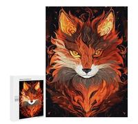 Puzzle 500 PCS Flaming Fox Art Print Puzzles Für Erwachsene Puzzle Geburtstagsgeschenk Schwierig Und Herausfordernd Anspruchsvolles Spiel Geschenke 500 PCS