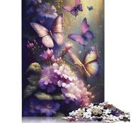 Puzzle 500 Piece Adult Jigsaw Puzzle Art Butterfly Creative Square Jigsaw Puzzles for Adults & Woodenboard Puzzles Home Decoration Puzzle Toys 500pcs (52x38cm)