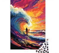 Puzzle 500 Piece Adult Jigsaw Puzzle Colorful Art Surfing Jigsaw Puzzles for Teenagers Wooden Puzzles Home Decoration Puzzle Toys 500pcs (52x38cm)