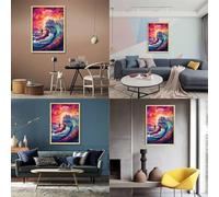 Puzzle 500 Piece Adult Jigsaw Puzzle Colorful Art Surfing Jigsaw Puzzles for Teenagers Wooden Puzzles Home Decoration Puzzle Toys 500pcs (52x38cm)