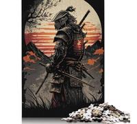 Puzzle 500 Piece Adult Jigsaw Puzzle Dark Samurai Painting Jigsaw Puzzles for Teenagers Wooden Puzzles Home Decoration Puzzle Toys 500pcs (52x38cm)