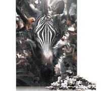 Puzzle 500 Piece Adult Jigsaw Puzzle Floral Zebra Jigsaw Puzzles for Teenagers Wooden Puzzles Home Decoration Puzzle Toys 500pcs (52x38cm)