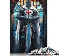 Puzzle 500 Piece Adult Jigsaw Puzzle Templar Knights Vigil Jigsaw Puzzles for Teenagers Wooden Puzzles Home Decoration Puzzle Toys 500pcs (52x38cm)