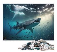 Puzzle 500 Piece Adult Jigsaw Puzzle Whale Sharks Creative Square Jigsaw Puzzles for Adults & Woodenboard Puzzles Home Decoration Puzzle Toys 500pcs (52x38cm)