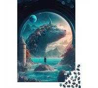 Puzzle 500 Piece Fantasy Landscape2 Jigsaw Puzzle for Adults And Wooden Jigsaw Puzzle Suitable for 18 Years And Up Fun Puzzles Games 500pcs (52x38cm)